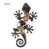 Home Decor Metal Gecko Wall Art for Garden Decoration Outdoor Statues Accessories Sculptures and Animales Jardin 240312