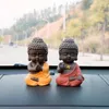 Decorative Figurines Purple Sand Buddha Statue Ornaments Car Mounted Feng Shui Blessing Living Room Home Decor Buddhist Temple Utensils