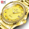 Swiss Counter Weskey da uomo con diamante intarsiato bordo dorato orologio meccanico completamente automatico impermeabile per uomo