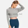 7 points taille basse à capuche à manches longues fitness taille serrée sport mince haut de sport mince entraînement complet Joggers vêtements de sport complets Fitness sweat-shirt vêtements