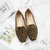 Laarzen dame zoete luipaard geprint plus maten 48 45 geen hakken ronde teen flats dames jurk slipons italiaanse schoenen en tassen set bruin wit