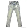 Herr jeans lila varumärke mens mid stigande smal elastisk klassisk gammal stil plats indigo beläggning bomull denim