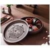 Vassoi per il tè Tipo di conservazione dell'acqua Zisha Set cinese Vassoio grande Tavolo rotondo in ceramica a bolle secche Antico