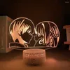 Gece Işıkları 3D Lamba Anime Dingnronpa Manga Öldürme Harmony Led Oyun Kokichi Oma Yatak Odası Dekor Çocuk Hediyesi