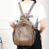 Schultaschen, multifunktional, lässig, weich, echtes Rindsleder, Reißverschluss, Rucksack für Damen, modisch, Rindsleder, Rucksack, Schultertasche