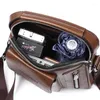 Bag Men Fashion Crossbody Leather Messenger Vintage Casual Shoulder Bags Zipper Man Handbags Tote Male