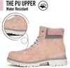 HBP Non flambant neuf femmes classique cheville imperméable rose clair chaussures de marche en velours chaussures de randonnée de sport en plein air pour les femmes