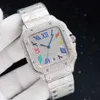 2022 Montres-bracelets Montre-bracelet Diamants Montre pour hommes Montre mécanique automatique 40mm avec bracelet en acier serti de diamants VVS1 GIA Wris205H