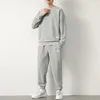 Waffle Suit Uomo Autunno Casual Sport a maniche lunghe Felpa sottile e pantaloni Set in due pezzi Trendy Handsome Tute Hip Hop 240312