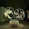 Gece Işıkları 3D Lamba Anime Dingnronpa Manga Öldürme Harmony Led Oyun Kokichi Oma Yatak Odası Dekor Çocuk Hediyesi