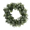 Decorative Flowers Artificial Eucalyptus Green Wreath Full Faux Leaf