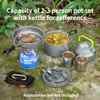 Camping Cookware Set för 17 personer Lätt och bärbar kruka med bärväska perfekt utomhus 240306