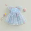 ガールドレス幼児の赤ちゃんの誕生日服プリンセスドレス3DバタフライチュールフェアリーコスプレパーティーTUTU