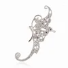 Backs Earrings Vintage Rhinestone Crystal Butterfly Cuff Earring For Women Animal Metal Ear Clip Fashion Jewelry