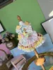 Vêtements de chien Vêtements de chiot pour animaux de compagnie Coton à la main Mignon Fleur Imprimer Bow Lolita Party Princess Robe pour petit cadeau d'anniversaire moyen