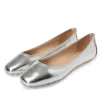 Loafers Beyarnefemale's Vintage Squaretoe Slipon Spike Heel Flats Rome Style Plus Size Antiskip Boatshoes Gray Gold Silverfashion E502