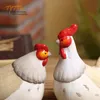 2st Par Chicken Ornaments Country Style Home Accessories Ceramic Cabinet Decoration Simulation Animal Yard 240314