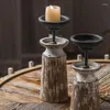 Candle Holders Metal Vintage Candles Nordic Style Geometric Aesthetic Pedestal Candlestick Centre Apartment Porta Candele Decorations