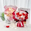 Bouquet de fleurs d'amour tissées, fleurs artificielles, Bouquets au Crochet, cadeau de la saint-valentin, pour invités de mariage, 14 février, 240308