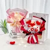 Love Flower Bouquet Woven Artificial Flowers Crochet Buquets San Valentin Day Gift Wedding Gäster 14 februari S 240308