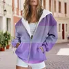 Women's Hoodies Fashion Autumn And Winter Gradient Printing Casual Pocket Womens Pullover Hoodie Full Zip Sweater Up Dress