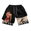 Men's Shorts Stylish Anime Baki Hanma Graphic For Men Athletic Gym Workout 2 In 1 With Compression Liner Fiess Activewear GG