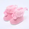 Bottes Enfant Né Bébé Filles Hiver Chaud Mignon Arc En Peluche Pom Chaussures De Neige Marche Pour Bébé