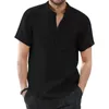Men's Casual Shirts Men Business Shirt Stylish Summer With Stand Collar Chest Pocket Commute Style Top For