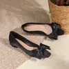 Scarpe casual Taglia 34-39 Ballerine con fiocco da donna con testa quadrata in raso e tacco basso