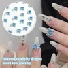 Nagelkonstdekorationer 5st DIY Decoration 3D Ribbon Bow Shiny Crystal Loving Heart Borrs For Manicure Design Accessory