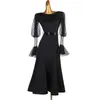 Sahne Giyim Standart Balo Salonu Elbise Uzun Kollu Elbiseler Kadın Vals Yarışması MQ217