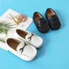 HBP Non-Brand Wholesale Kids Children Boys Girls Moccasin Loafers Slip on Leather Shoes