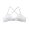 Bras Women Cross Strap Sexy Bra Top Push Up French Triangle Cup Crop Wire Free Brassiere Female Intimates Bralette