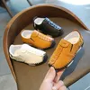 HBP Non-Brand new high quality children fashion moccasin peas shoes baby kids leather students casual shoes for boys girls