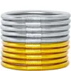 10 lager metall PVC silikonrör guldfolie färg gelé armband armband