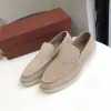 Ballerinas, Freizeitschuhe, flache Loafer, niedriges Wildleder, Rindsleder-Oxfords, Mokassins, Sommer-Walk-Komfort-Loafer, Slip-on-Loafer, flache Schuhe mit Gummisohle, Loro Piano