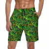 Shorts masculinos verão board homens pavão impressão correndo aquarela pintura praia calças curtas casuais confortáveis ​​calções de banho plus size 3xl