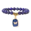 Strand Naturel Oeil De Tigre Bracelet De Perles Hommes Femmes Bleu Lapis Lazuli Turquoises Malachite Perles Bracelets Couples Énergie Bijoux Cadeau