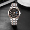 Zegarwatches Men Elegancki zegarek luksusowe chronograf księżyc faza męskie zegarki dla biznesu formalne noszenie