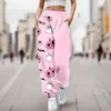 Calças femininas correndo calças de moda feminina abóbora halloween adequado impressão inferior sweatpants com bolsos cintura alta casual