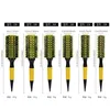 Professional 6pcs/set Yellow Wood Handle Boar Bristles Round Hair Comb Hairdressing Hair Brush Barber Salon Styling Tools 240314