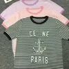 T-shirt femme T-shirt design à la mode femmes nouvelle lettre impression broche taille raccourci manches courtes haut haut femme