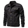 Veste en jean à revers en coton pour hommes, Streetwear décontracté, couleur unie, haute qualité, coupe cintrée, 240307