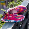 Lägenheter Fashion Women Shoes Summer Sneakers Flats Woven Shoes Slip On Breattable Loafers Casual Colorful Female Footwear Big Size 41