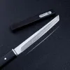 New Damascus Steel Tanto Blade Ebony Handle Pocket Knife Japaness Style Rescue Survival Knives Camping EDC Tool with Gift Box