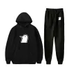 Anime oyasumi goodnight punpun tracksuit män sätter mode sportdräkt huva tröja+sweatpants 2 stycken set män kläder