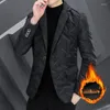 Men's Suits Winter Suit Coat Plus Cotton Thick Single West Korean Youth Slim Figure Embossed Casual Handsome Small