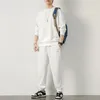 Waffle Suit Uomo Autunno Casual Sport a maniche lunghe Felpa sottile e pantaloni Set in due pezzi Trendy Handsome Tute Hip Hop 240312