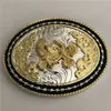 Cool 3D Lace Gold Phoenix Cowboy Belt Buckle With Oval Metal Men Kvinnor Bältes smycken Buckles247w