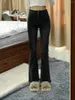女性のジーンズ150cm小柄な女の子韓国のバトム・バール女性ハイウエストストレートスキニーパンツデニムズボンストレッチXSクロップド長さ